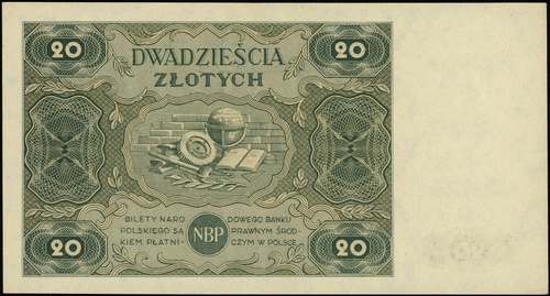 20 złotych 15.07.1947, seria A, numeracja 931338