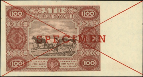 100 złotych 15.07.1947, seria A, numeracja 12345