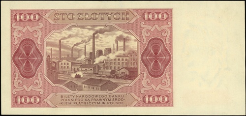 100 złotych 1.07.1948, seria EK, numeracja 63930