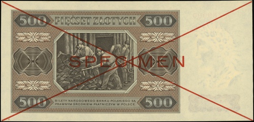 500 złotych 1.07.1948, seria A, numeracja 123456