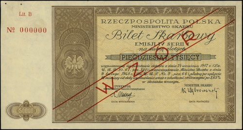 bilet skarbowy na 5.000 złotych 1948, emisja IV,