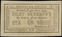 4 złote polskie 4.09.1794, seria 2-A, bez numeracji, Lucow 44a (R0) - ilustrowany w katalogu kolek..