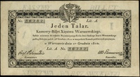 1 talar 1.12.1810, seria A, numeracja 56232, podpis komisarza \Józef Jaraczewski, na stronie odwro..