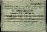 kwit Rządu Narodowego na 1.000 złotych polskich 1.07.1863, bez oznaczenia serii, numeracja 11506, ..