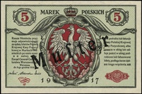 5 marek polskich 9.12.1916, \Generał, \"biletów, druk tylko strony głównej