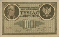 1.000 marek polskich 17.05.1919, seria AD, numeracja 0525805, Lucow 349 (R4), Miłczak 22f, załaman..