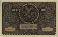 1.000 marek polskich 23.08.1919, seria III-AP, numeracja 372311, Lucow 408 (R1), Miłczak 29f, lekk..