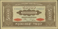 50.000 marek polskich 10.10.1922, seria H, numeracja 3918155, Lucow 425 (R3) - ilustrowany w katal..