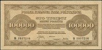 100.000 marek polskich 30.08.1923, seria B, nume