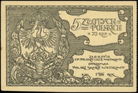 5 złotych polskich = 75 kopiejek \na polskie cele wojskowe\" 1916