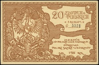 20 złotych polskich = 3 rublom \na polskie cele wojskowe\" 1916
