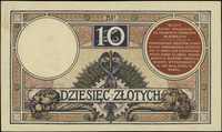 10 złotych 15.07.1924, II emisja, seria D, numeracja 263010, Lucow 606 (R6), Miłczak 58a, złamanie..