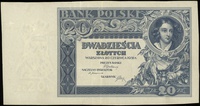 20 złotych 20.06.1931, bez oznaczenia serii i numeracji, bez brązowego poddruku na stronie głównej..