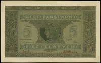 5 złotych 25.10.1926, seria B, numeracja 2280444