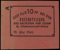 bon na 10 fenigów 15.05.1944, seria A, bez numeracji, papier koloru różowego bez znaku wodnego, sz..