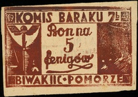 bon na 5 fenigów 1942 wydany przez \komis baraku 7b