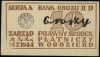 10 groszy 16.10.1944, seria A, na stronie głównej ciemnoszara pieczęć banku obozowego, Lucow 934 (..