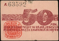 bon na 50 fenigów 2.11.1944, seria A, numeracja 