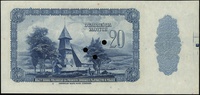 20 złotych 20.08.1939, bez oznaczenia serii, numeracja 00000, papier bez znaku wodnego ale z kolor..