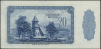 20 złotych 20.08.1939, seria C, numeracja 454989, papier bez znaku wodnego ale z kolorowym konfett..