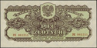5 złotych 1944, seria УE, numeracja 061211, w klauzuli \obowiązkowe, Lucow 1107a (R2) - ilustrowan..