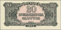 20 złotych 1944, seria Aw, numeracja 361489, w klauzuli \obowiązkowe, Lucow 1122 (R2)