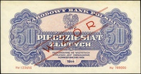 50 złotych 1944, seria Hd, numeracja 123456 / 789000, w klauzuli \obowiązkowe, po obu stronach cze..