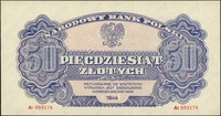 50 złotych 1944, seria At, numeracja 889174, w klauzuli \obowiązkowe, Lucow 1130 (R4)
