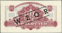100 złotych 1944, seria Ax, numeracja 778511, w klauzuli \obowiązkowe, po obu stronach czarny ukoś..