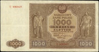 1000 złotych 15.01.1946, seria U, numeracja 4063427, Lucow 1171e (R4) - ilustrowany fragment w kat..