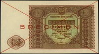 10 złotych 15.05.1946, bez oznaczenia serii i numeracji, po obu stronach dwukrotnie przekreślony z..