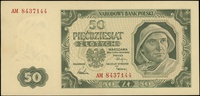50 złotych 1.07.1948, seria AM, numeracja 843714
