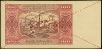 100 złotych 1.07.1948, seria AG, numeracja 1234567 / 8900000, po obu stronach dwukrotnie przekreśl..