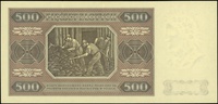500 złotych 1.07.1948, seria CC, numeracja 4588488, po obu stronach ukośny czerwony nadruk \WZÓR, ..