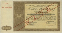 bilet skarbowy na 5.000 złotych 1948, emisja IV, seria I, litera B, numeracja 000000, po obu stron..