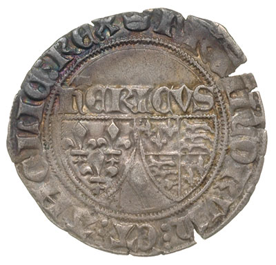 Henryk VI 1422-1453, biały grosz, Paryż, Aw: Tar