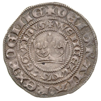 Wacław II Czeski 1300-1305, grosz praski, Aw: Ko