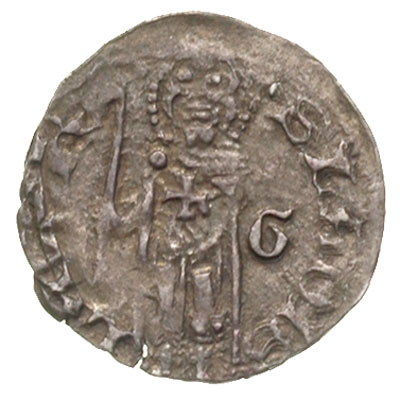 Ludwik Węgierski 1370-1382, denar, Aw: Tarcza he