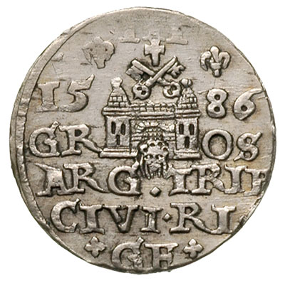 trojak 1586, Ryga, Iger R.86.2.c (R), Gerbaszews