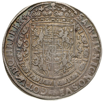 talar 1628, Bydgoszcz, odmiana z herbem podskarbiego pod popiersiem króla, 28.51 g, Dav. 4315, T. 6, delikatna patyna
