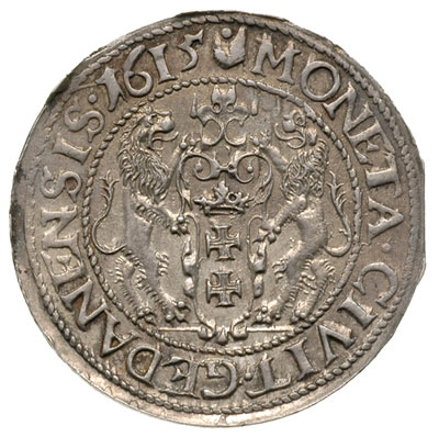 ort 1615, Gdańsk, odmiana z dużą głową króla, patyna