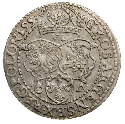 szóstak 1599, Malbork, mała głowa króla i duża k