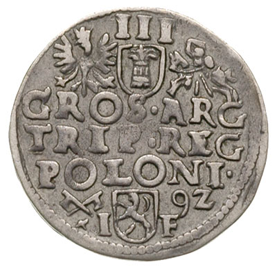 trojak 1592, Poznań, Iger P.92.3.a, patyna
