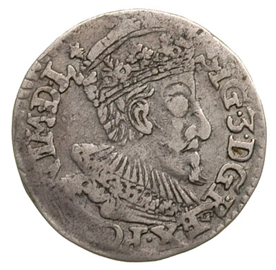 trojak 1593, Olkusz, znak ruszt pod herbem Lewart, Iger O.93.8.c (R3), drobna wada bicia, rzadki
