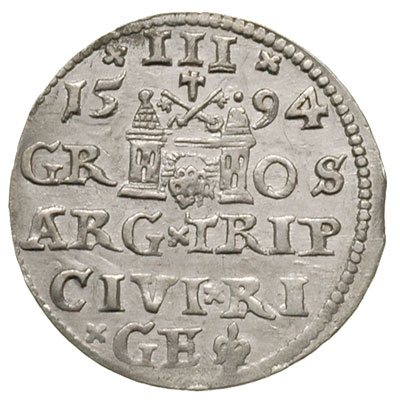 trojak 1594, Ryga, Iger R.94.1.a, Gerbaszewski 1