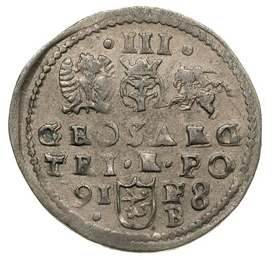fałszerstwo z epoki trojaka bydgoskiego 1598, podobny do - Iger B.98.2.a (R2), srebro 2.15 g