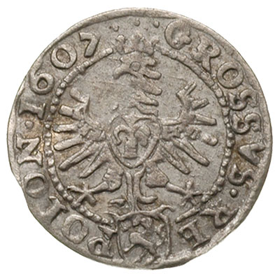 grosz 1607, Kraków, odmiana z popiersiem króla