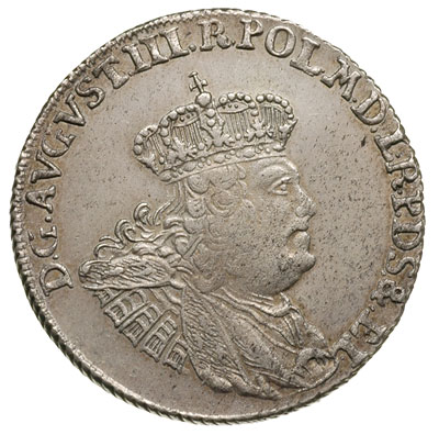 złotówka = 30 groszy (gulden) 1762, Gdańsk, Kahnt 719, drobna wada bicia, ale ładna