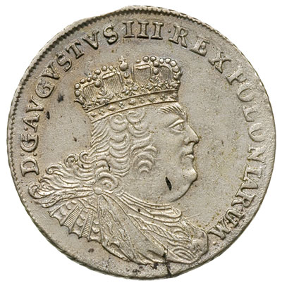 dwuzłotówka (8 groszy) 1753, Lipsk, \efraimek, odmiana z małymi literami E - C