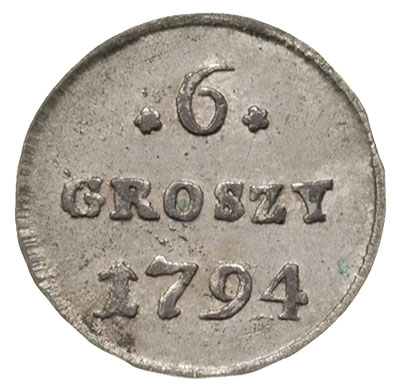 6 groszy 1794, Warszawa, Plage 207, ładnie zachowane